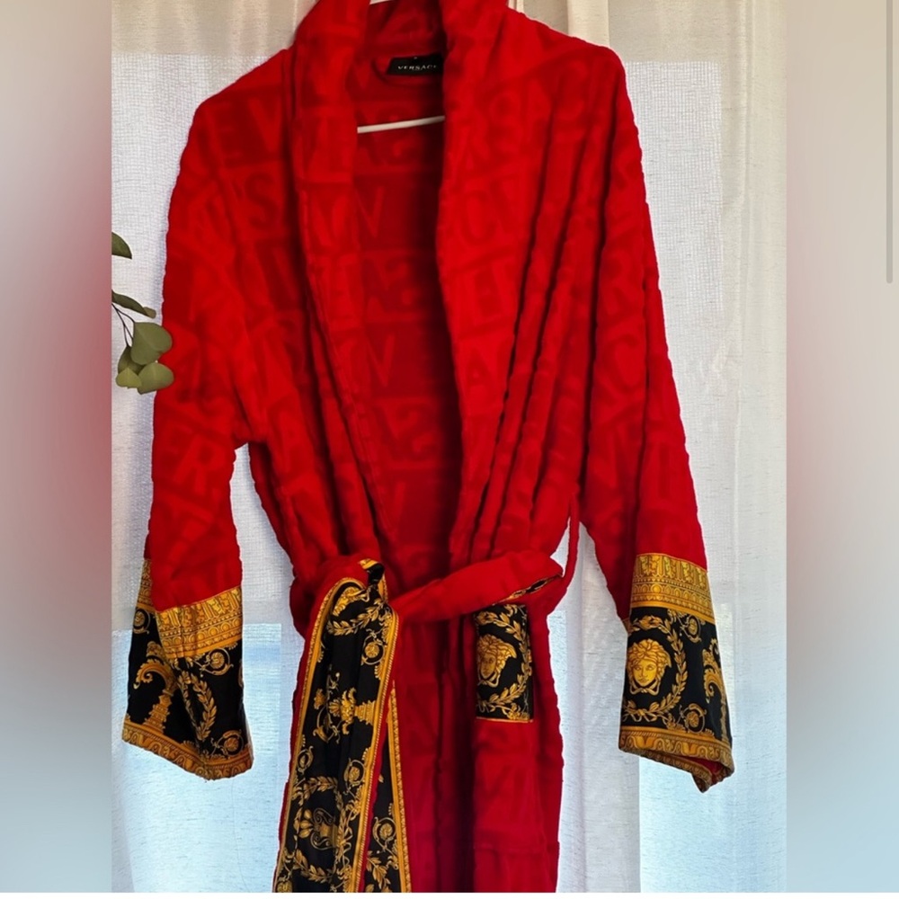 Versace Red and Gold Women's Robe